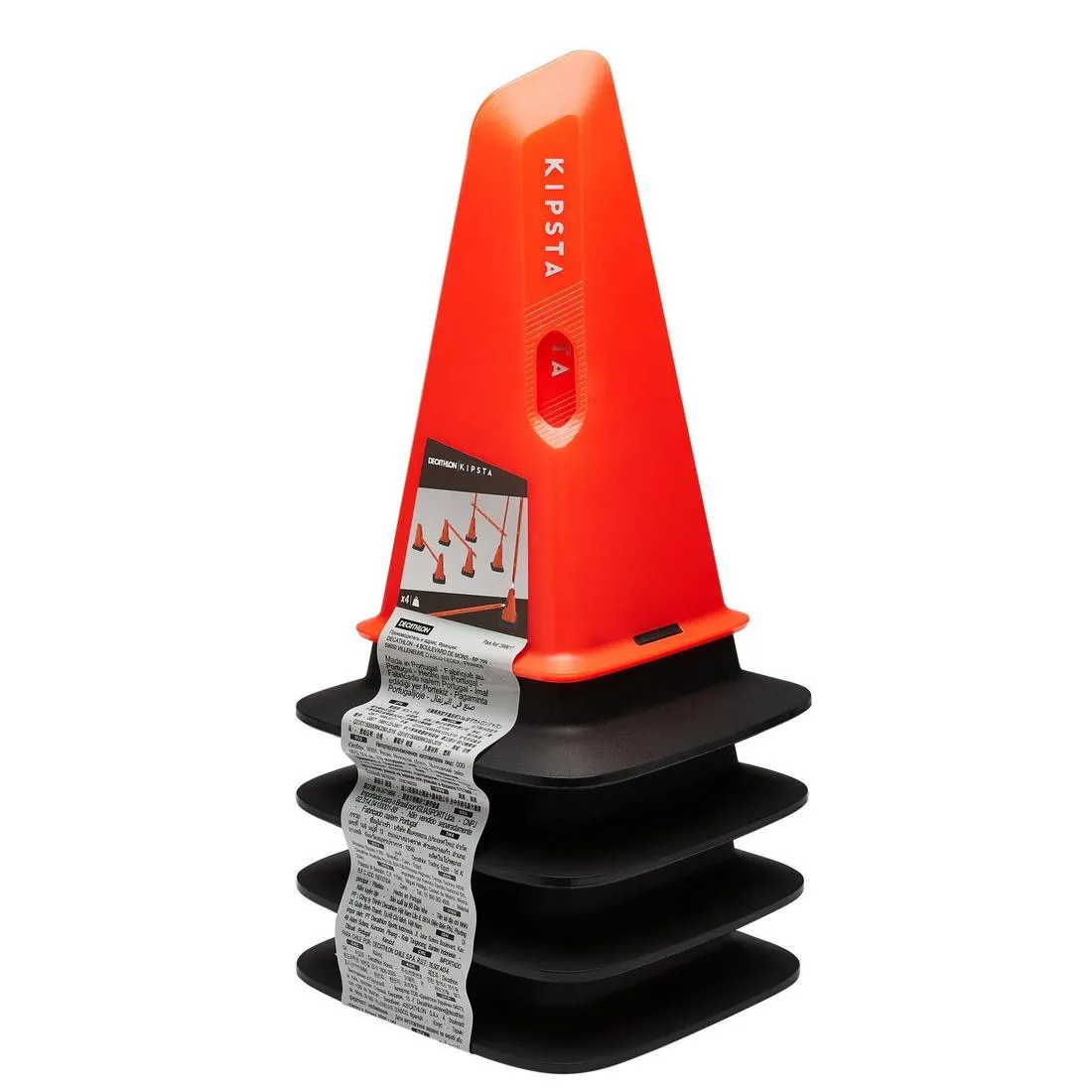 30cm Weighted Training Cones 4-Pack Modular - Orange