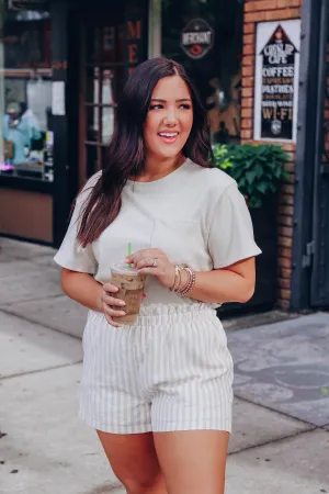 Audrey Corduroy Pocket Crop Top - Cream