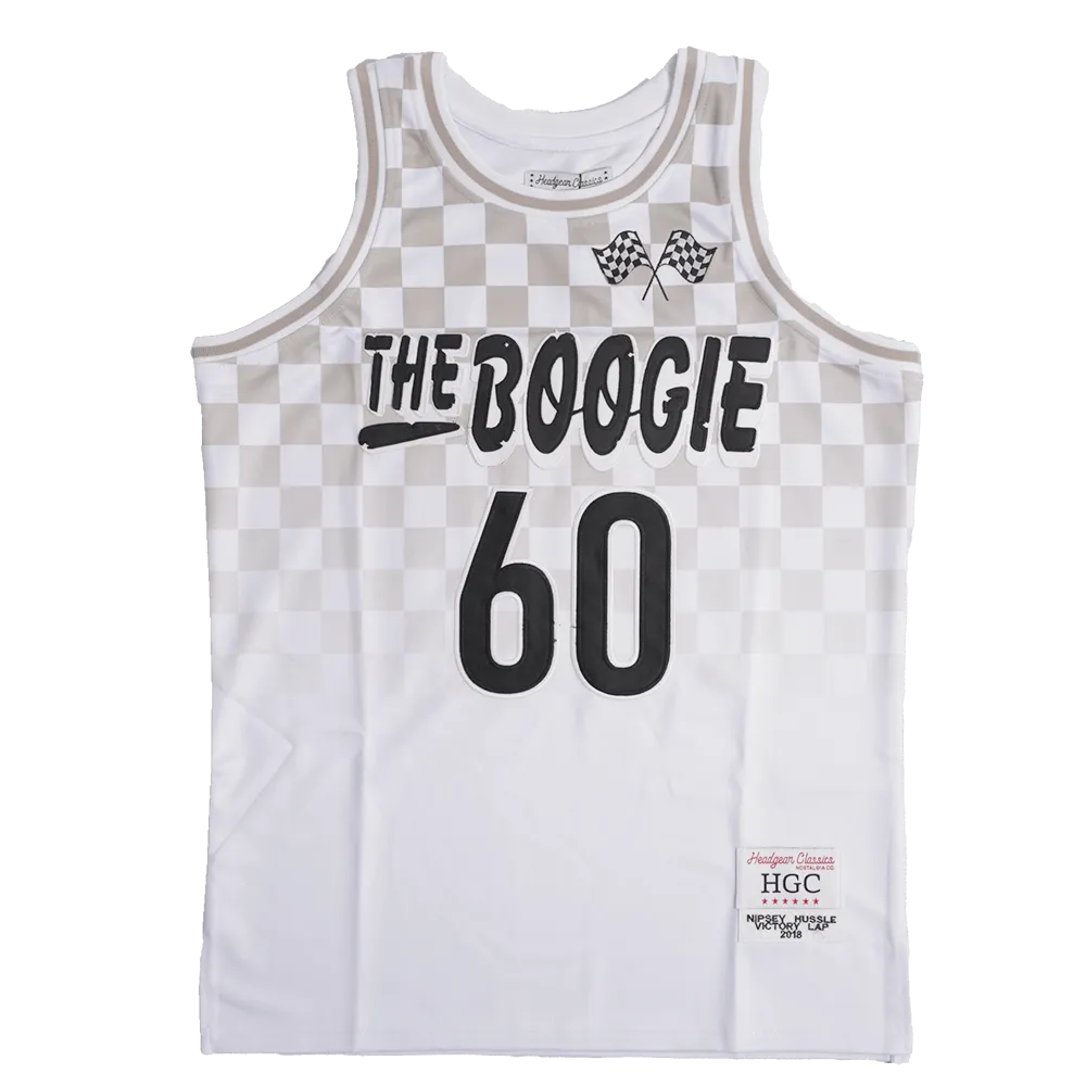 BOOGIE NIPSEY HUSSLE WHITE BASKETBALL JERSEY