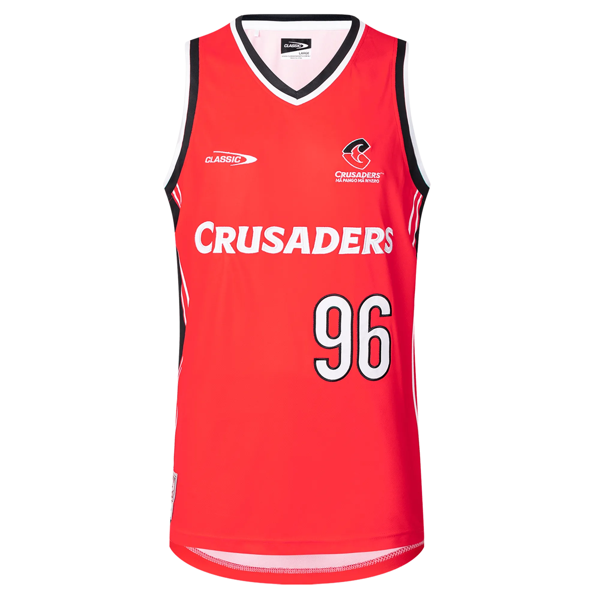Crusaders Super Rugby 25/26 Supporters Basketball Singlet by Classic Sportswear