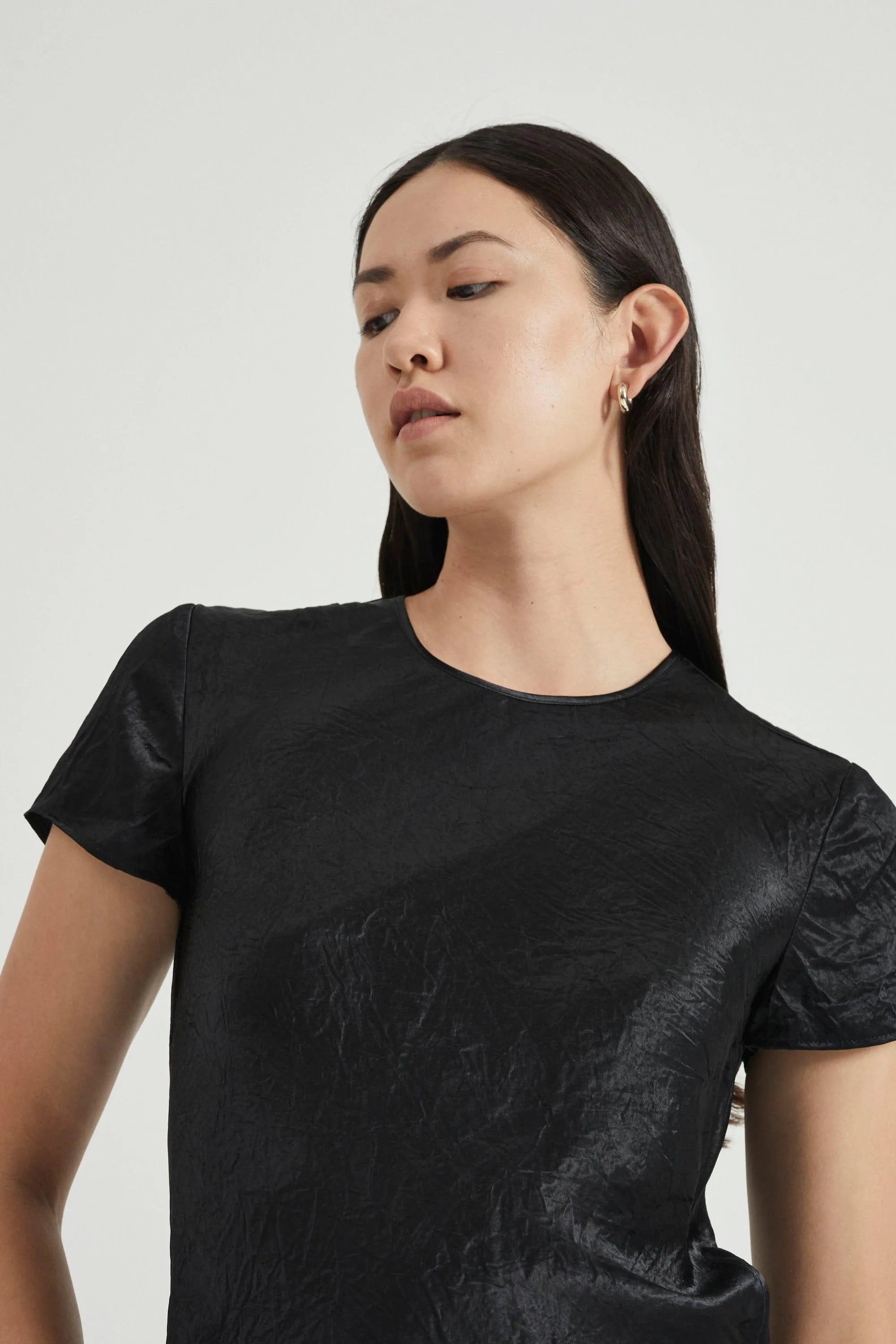 CRUSH BIAS TEE MAXI DRESS | BLACK