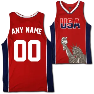 Custom Red USA Basketball Jersey