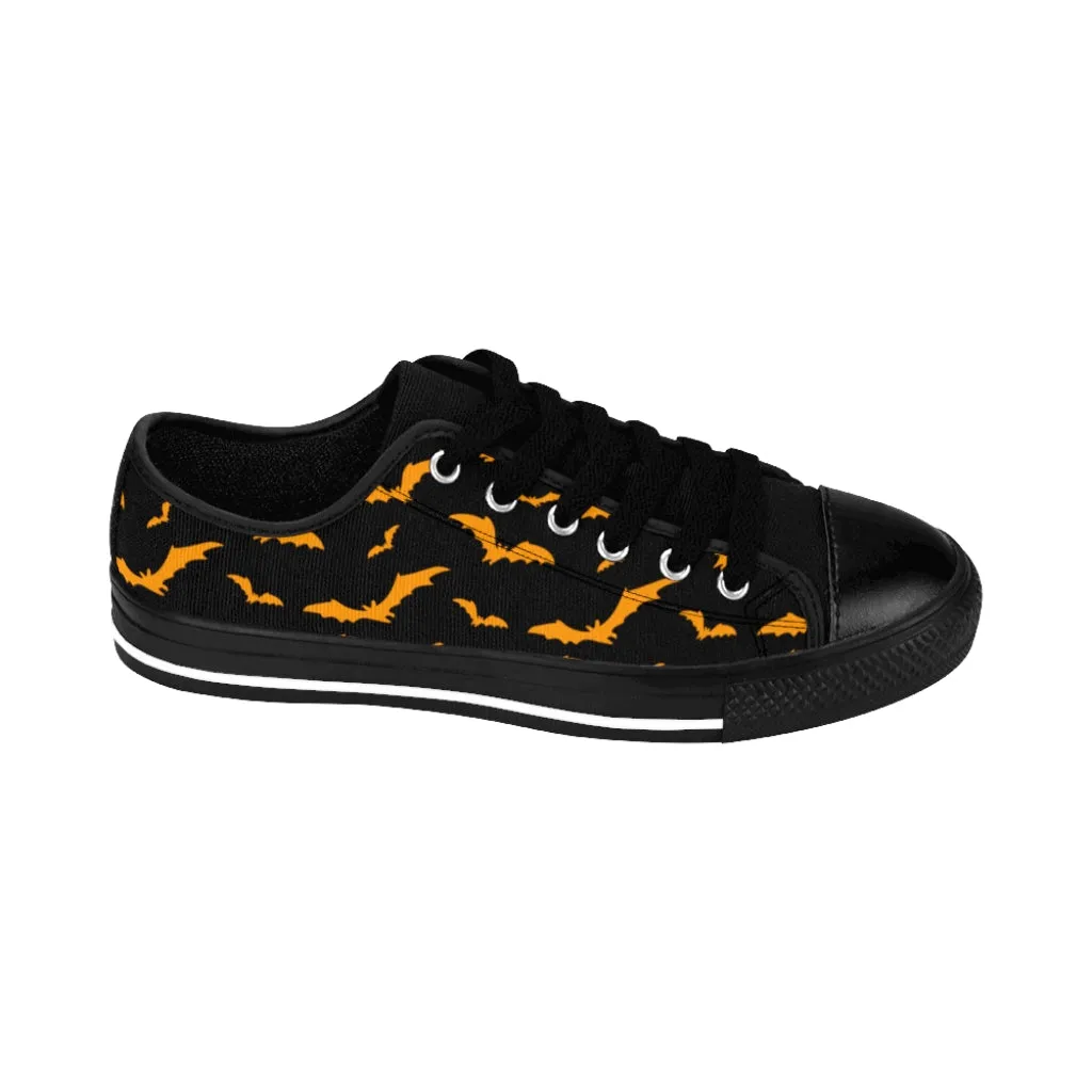 Halloween Women's Sneakers / Black w/ Orange Flying Bats