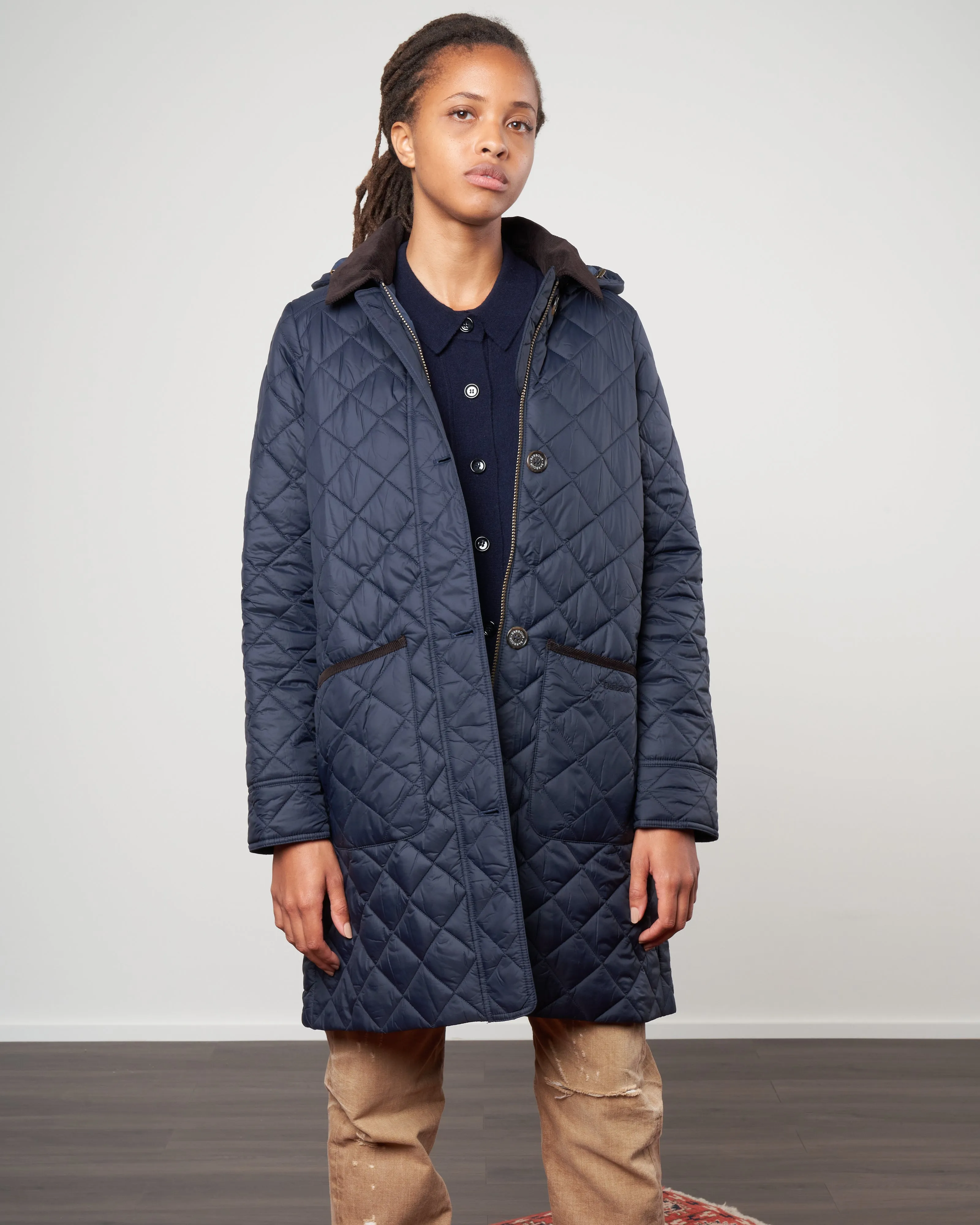 lovell quilted jacket - navy