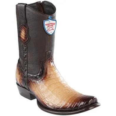Men's Wild West Caiman Belly Dubai Toe Short Boots 279B82