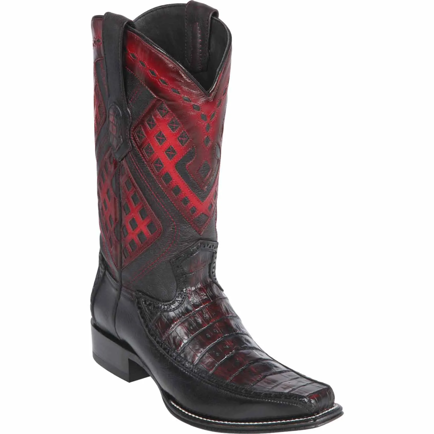 Men's Wild West Caiman Belly with Deer Square Toe Boots 276F82
