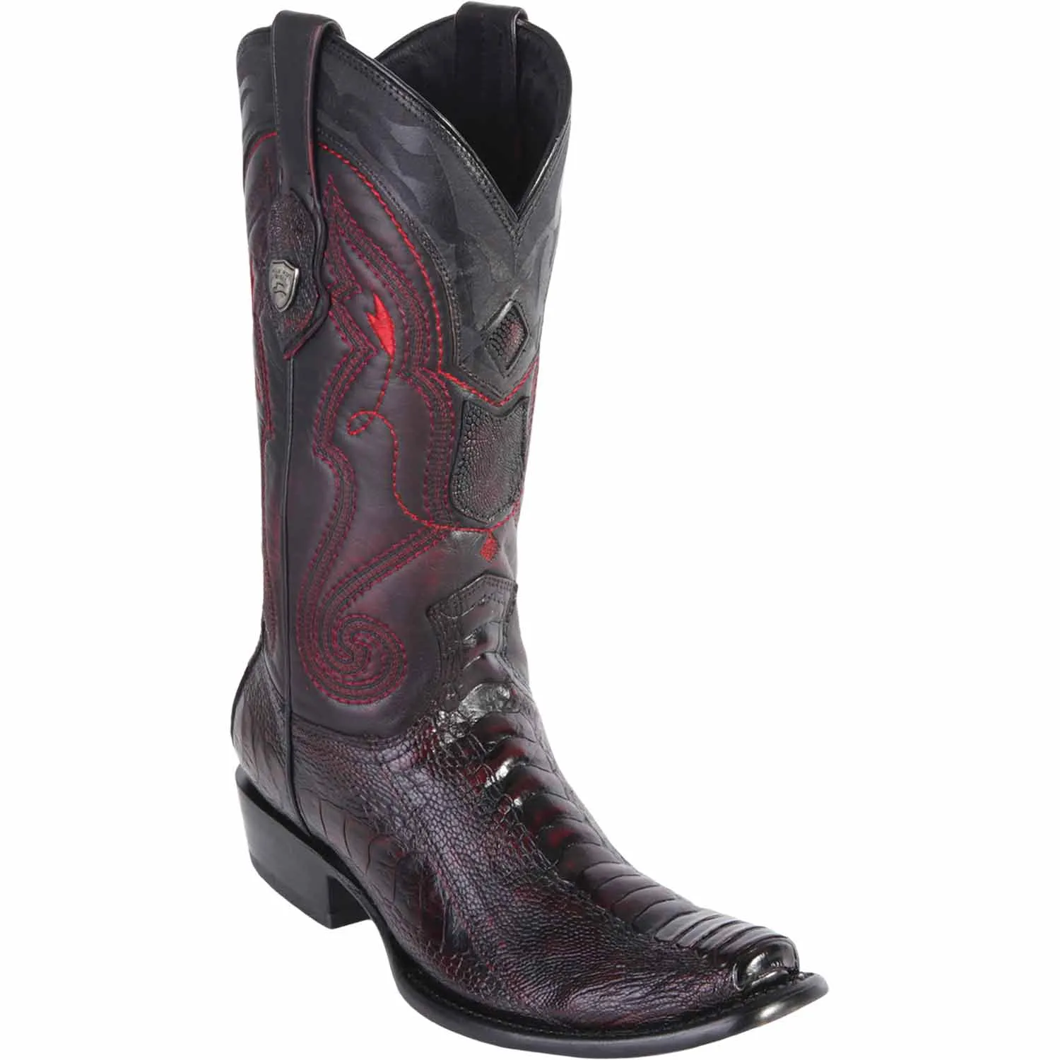 Men's Wild West Ostrich Leg Skin Dubai Toe Boots 27905