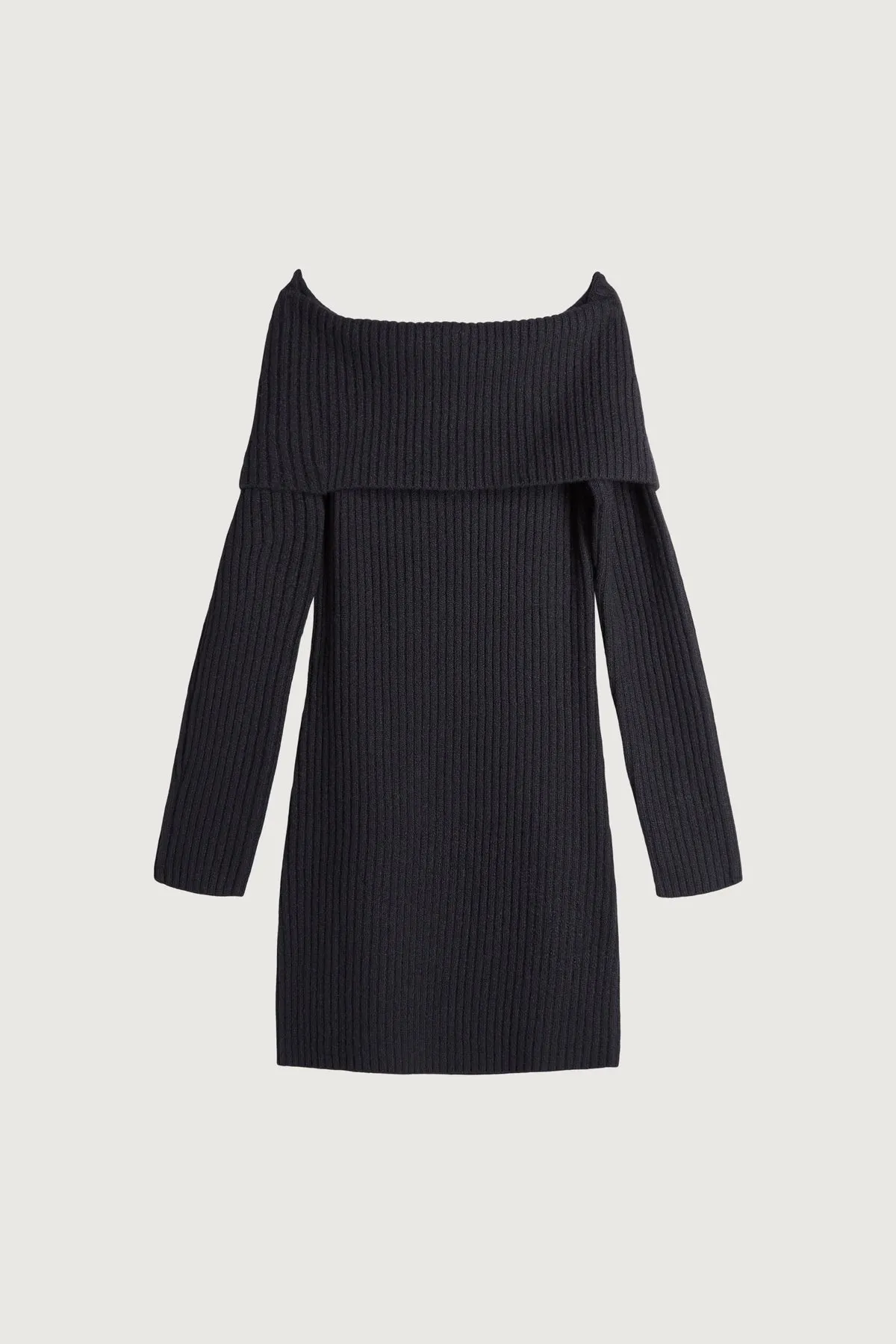 Off Shoulder Rib-Knit Dress