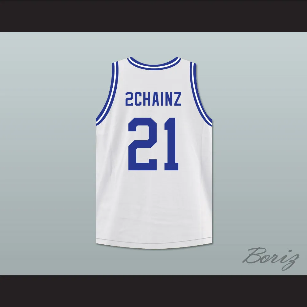 Rapper Tauheed Epps 2 Chainz 21 North Clayton High School Eagles White Basketball Jersey