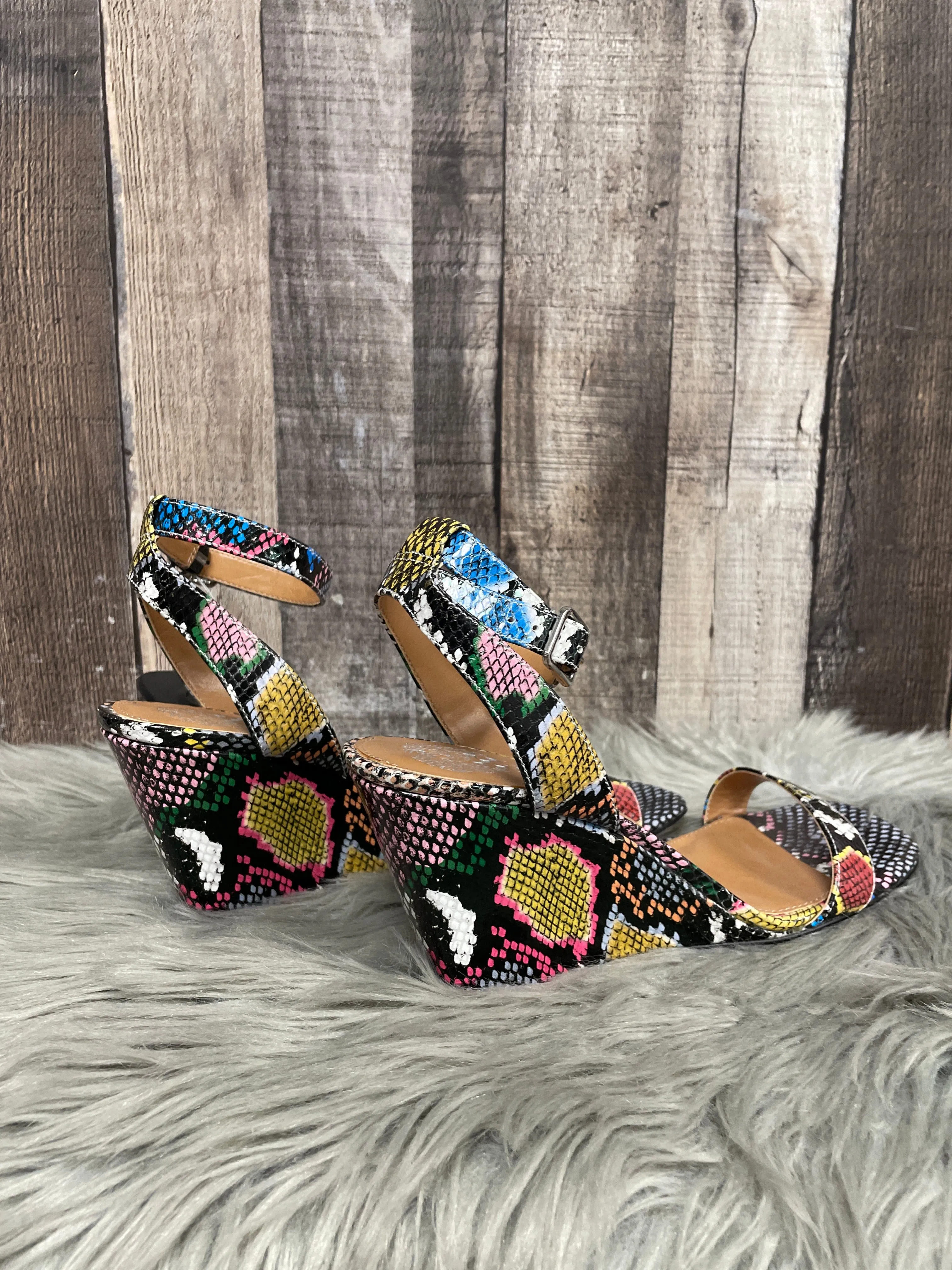 Sandals Heels Platform By Vince Camuto In Multi-colored, Size: 8.5