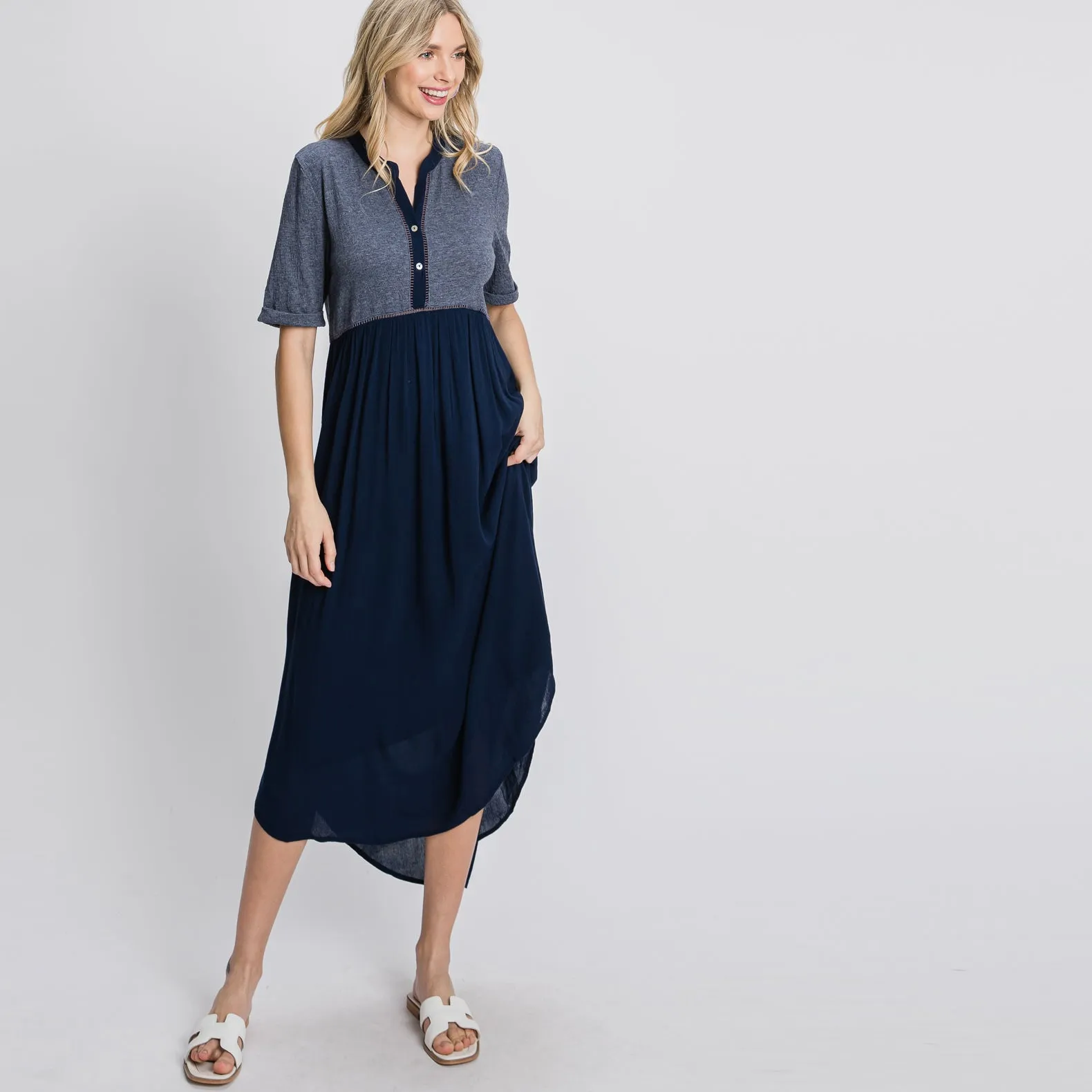 Very Navy Maxi Dress